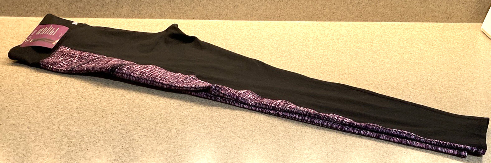 Z Outsider Active Legging Large Black Pink Jacquard Pocket Trail