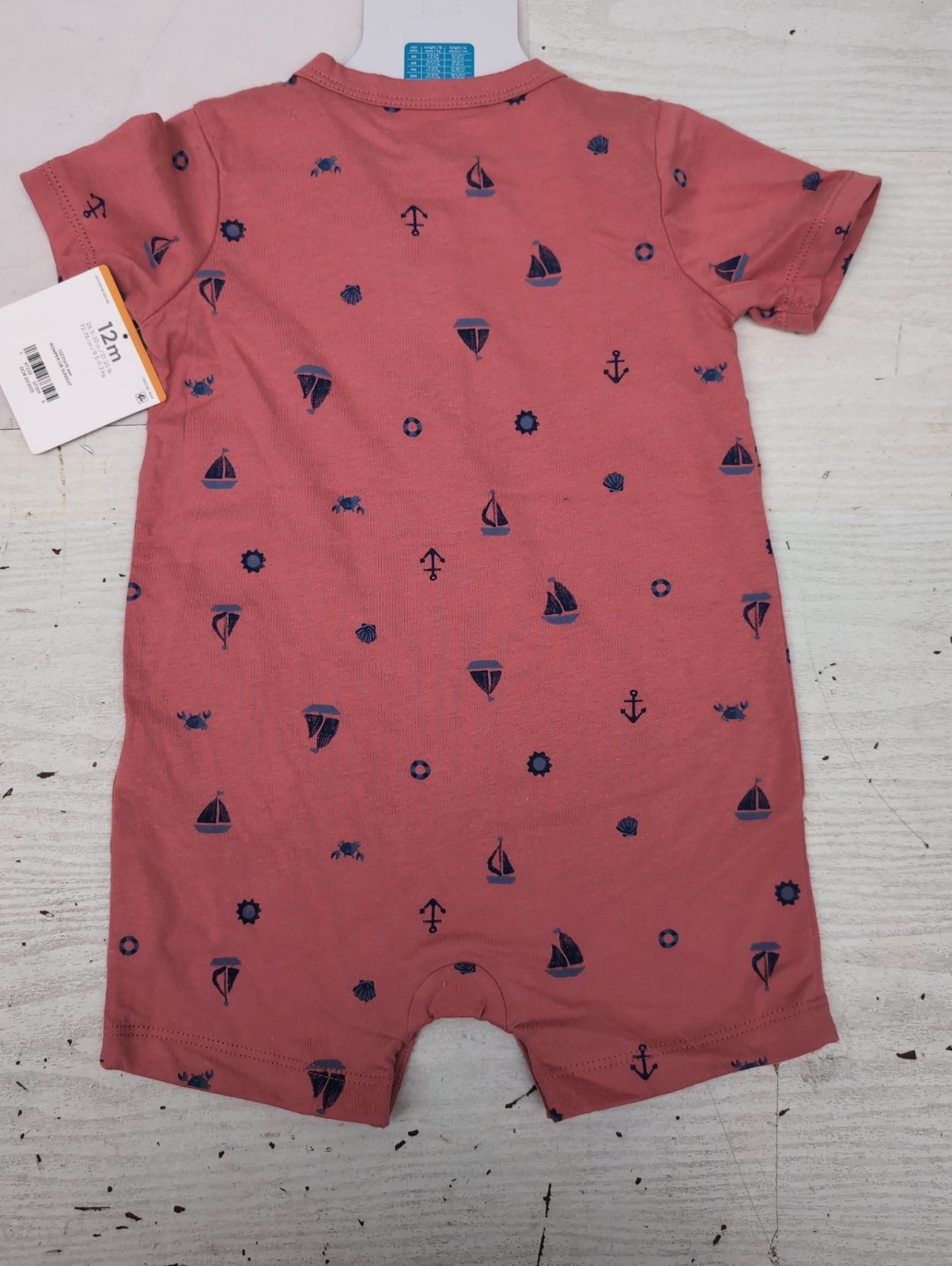 NWT Carter’s Baby Boy Red/Sailing Romper 12M BR0