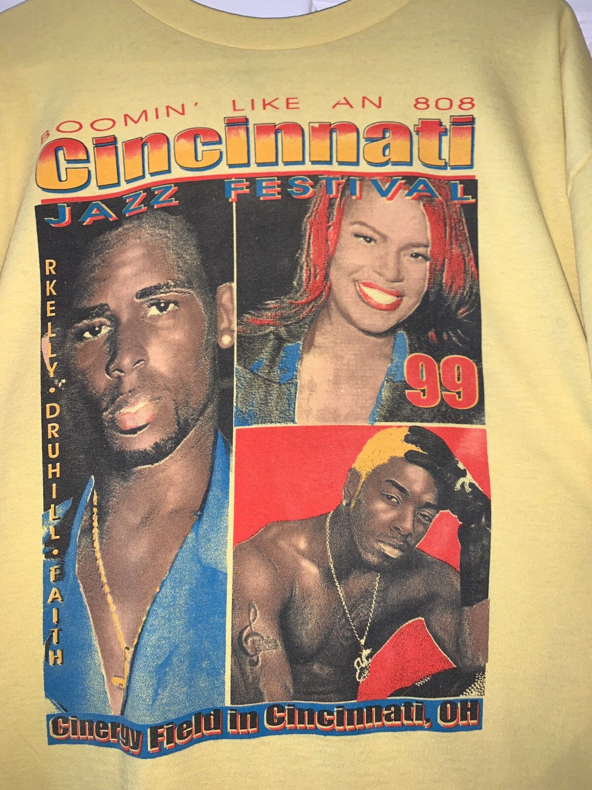VINTAGE 1999 R. KELLY DRU HILL FAITH EVANS SHIRT SIZE XL CHEST 25″ LENGTH 29″