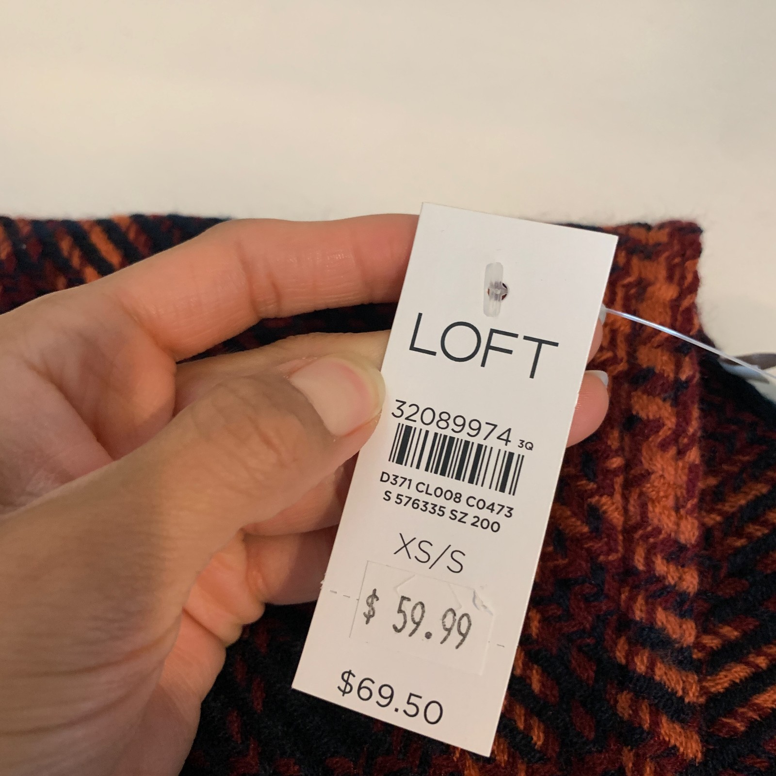 Loft Poncho Womens XS/S Multi Acrylic Plaid Fringe Hem Open Front Knit Wrap