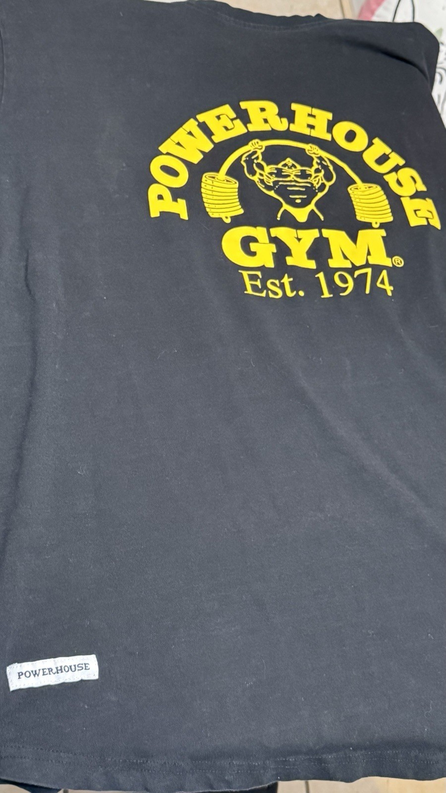 POWERHOUSE GYM Est 1974 Front & Back Bodybuilding Weightlifting Extra Large XL