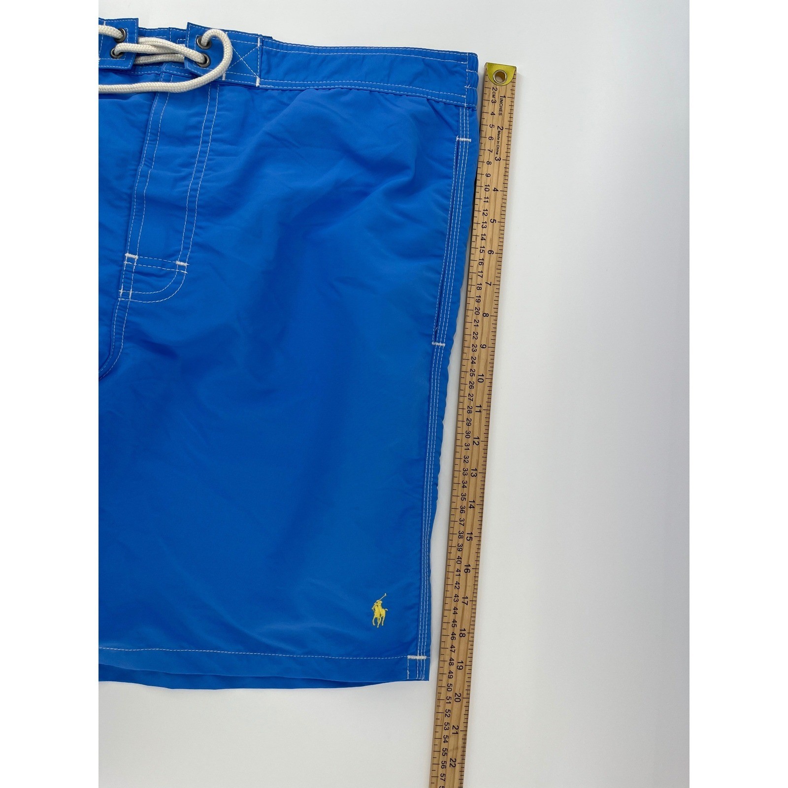 Polo Ralph Lauren Swim Trunks Mens Large Blue Cargo Pocket Embroidered Pony Logo
