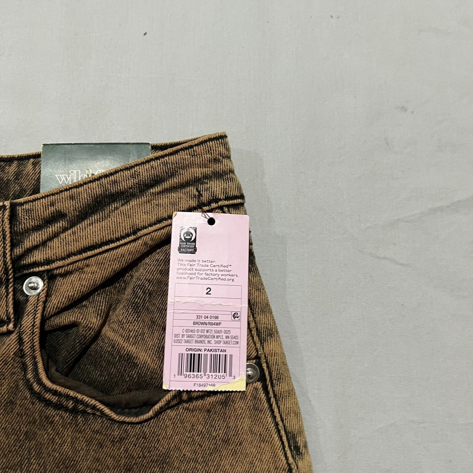 Wild Fable Womens Rust Brown Denim Super High-Rise Baggy Wide Leg Jeans 2/26R