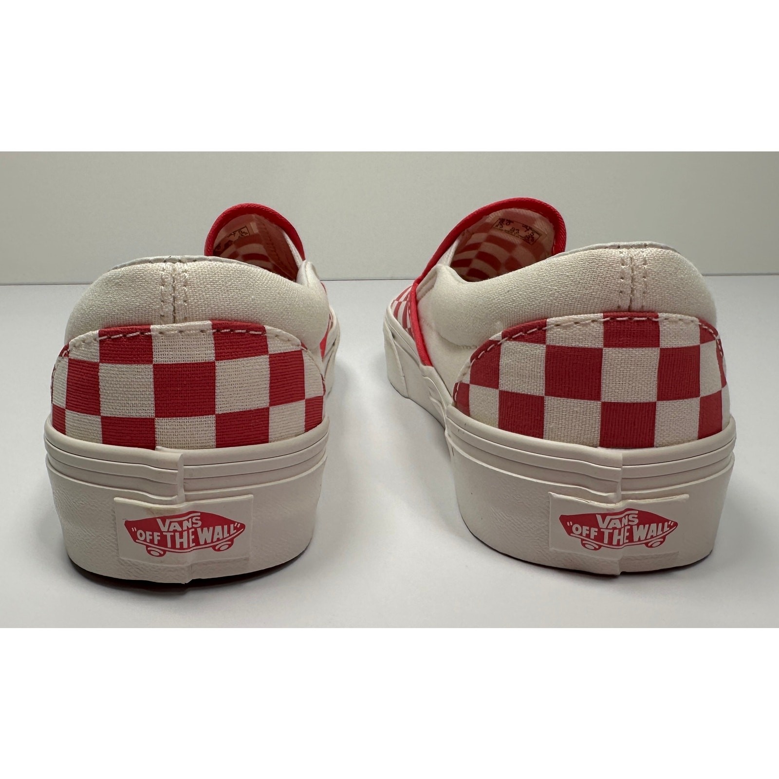 VANS Classic Slip-On Shoes Checkerboard Honeysuckle Size M6 W7.5 NIB #01S