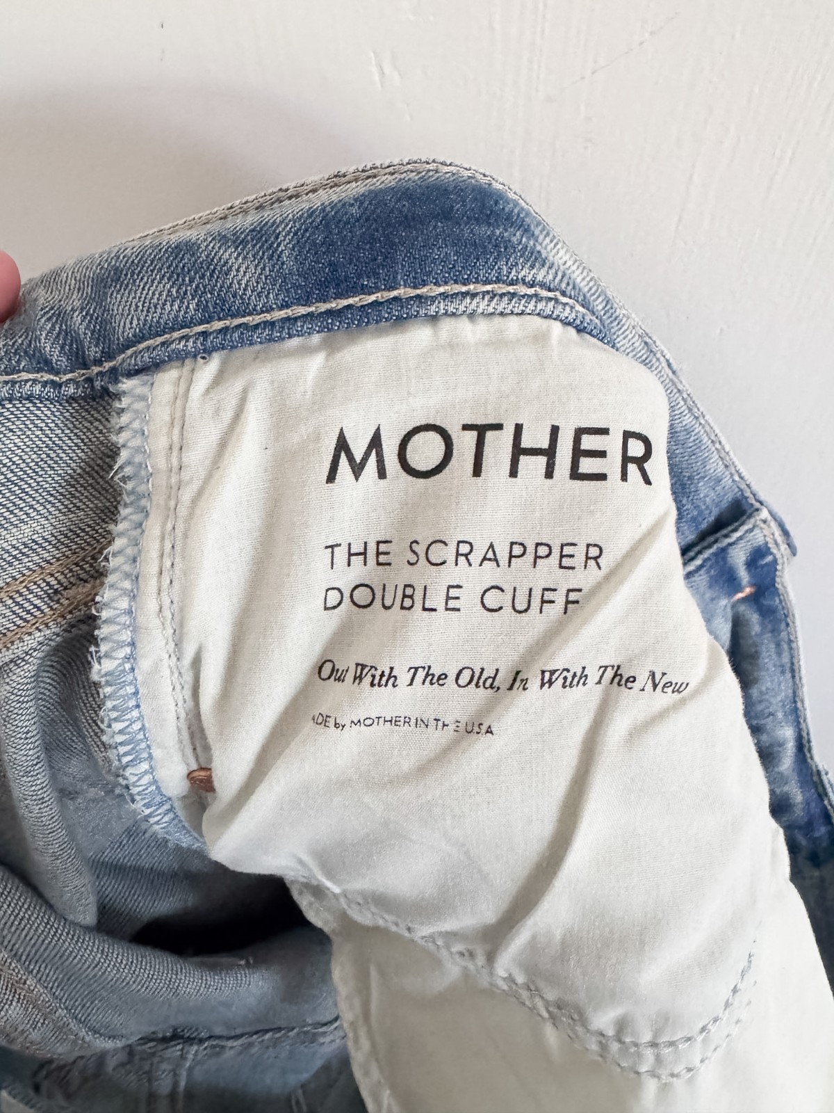 Mother The Scrapper Double Cuff Blue Jeans 29