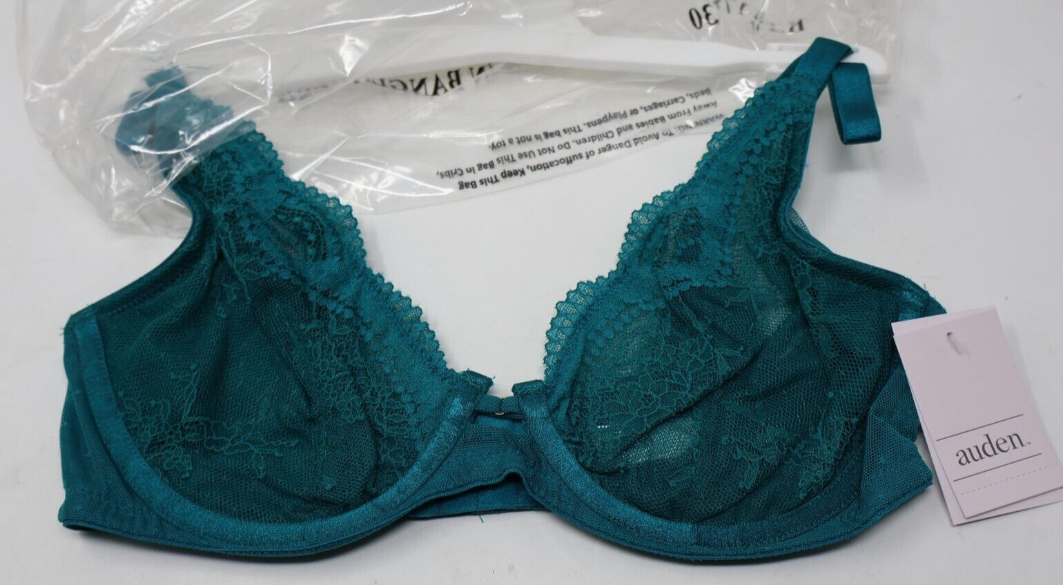 Auden Women’s 34C Bra Blue Lace Unlined Balconette Underwire New