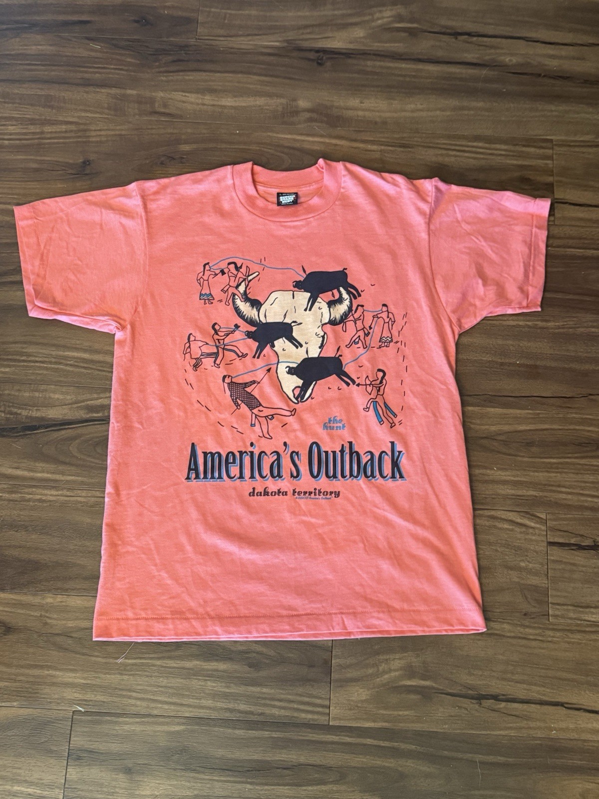 Dakota Territory Pink Shirt Mens XL Bison Native American MADE IN USA