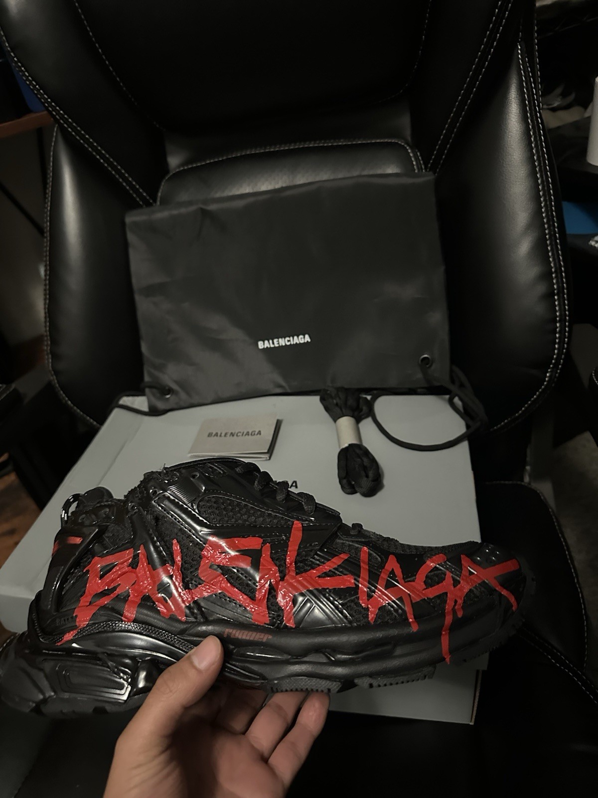 Balenciaga Men’s Runners Black And Red Sneakers Size 43 EU/ 10 US