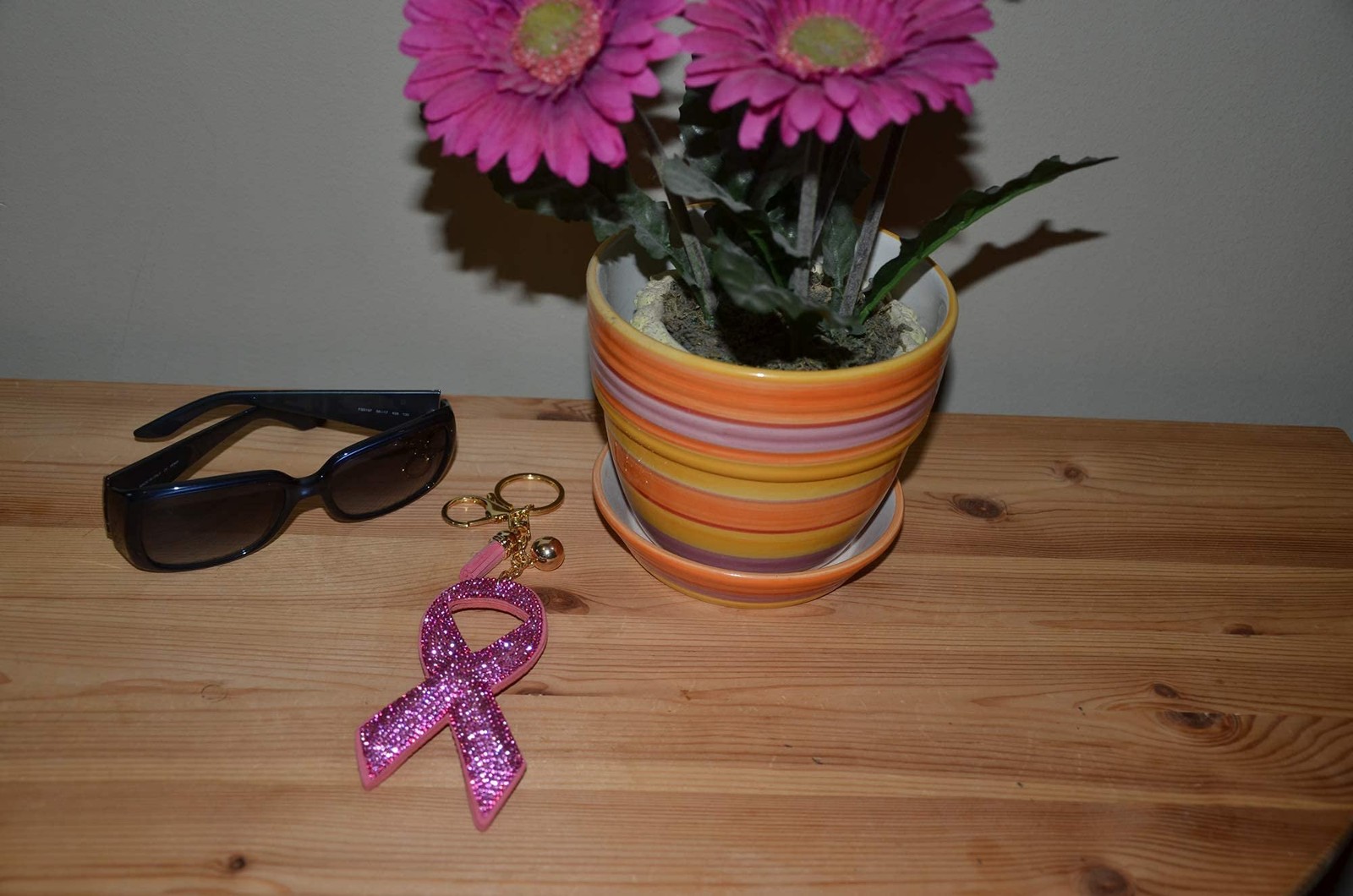 Popfizzy Pink Ribbon Breast Cancer Awareness Keychain for Women and Girls,…