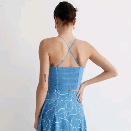 Madewell Crop Poplin Tube Top Size 10