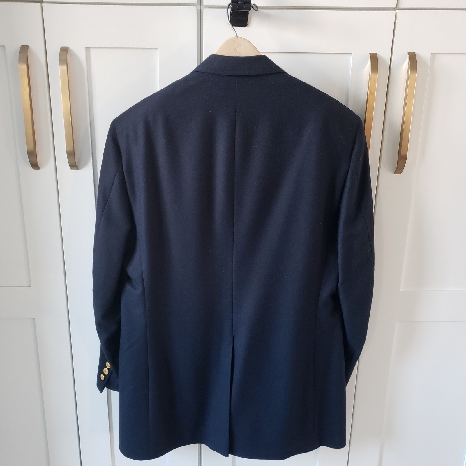 Brooks Brothers Blazer Mens 42L Navy Vintage Gold Buttons Union Made in USA