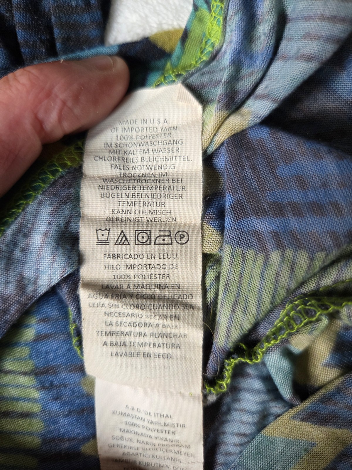 prAna Saida Kaftan Tunic Cover Up Green Teal Aztec Geometric Tissue Jersey S