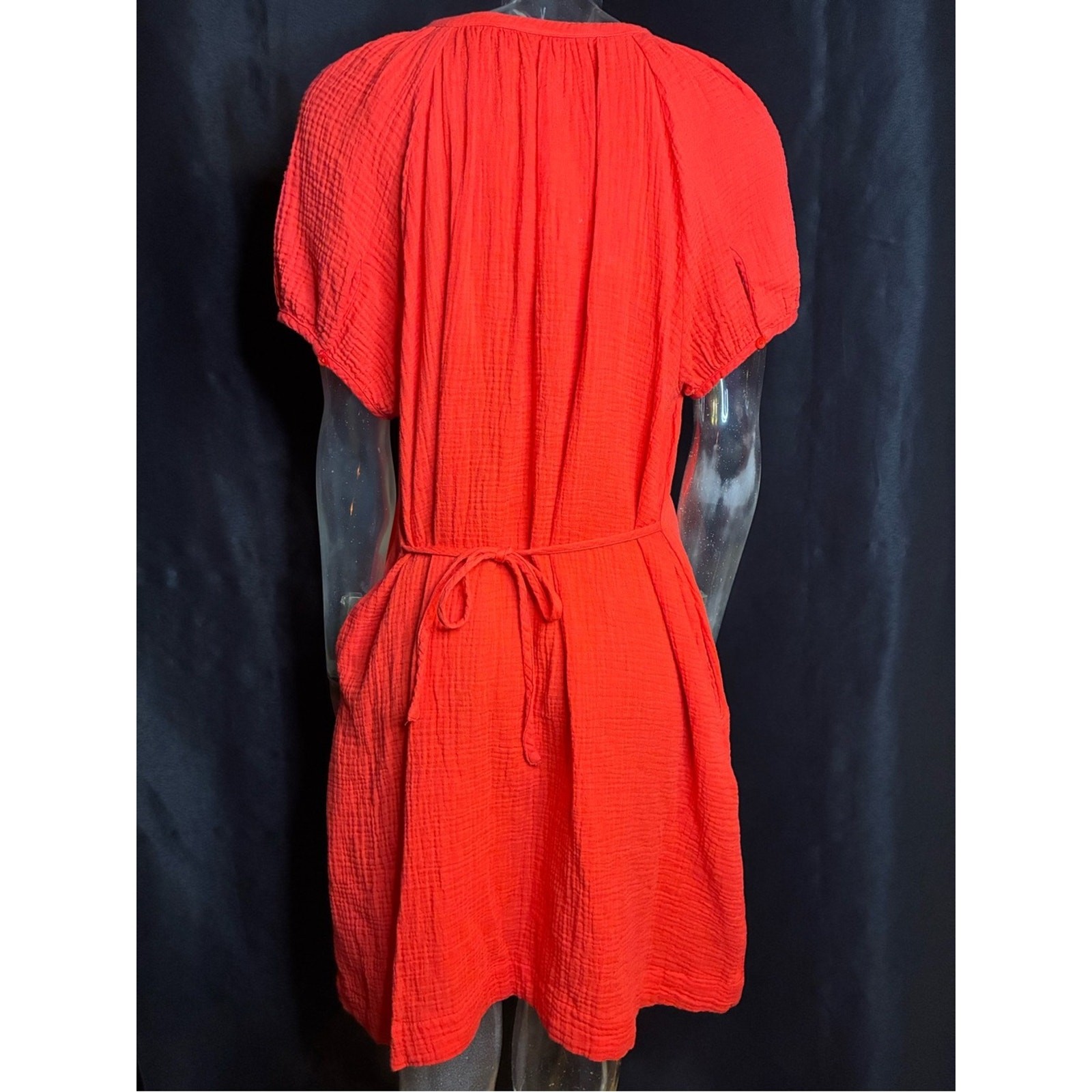 Universal Thread Orange Button-Front Midi Dress