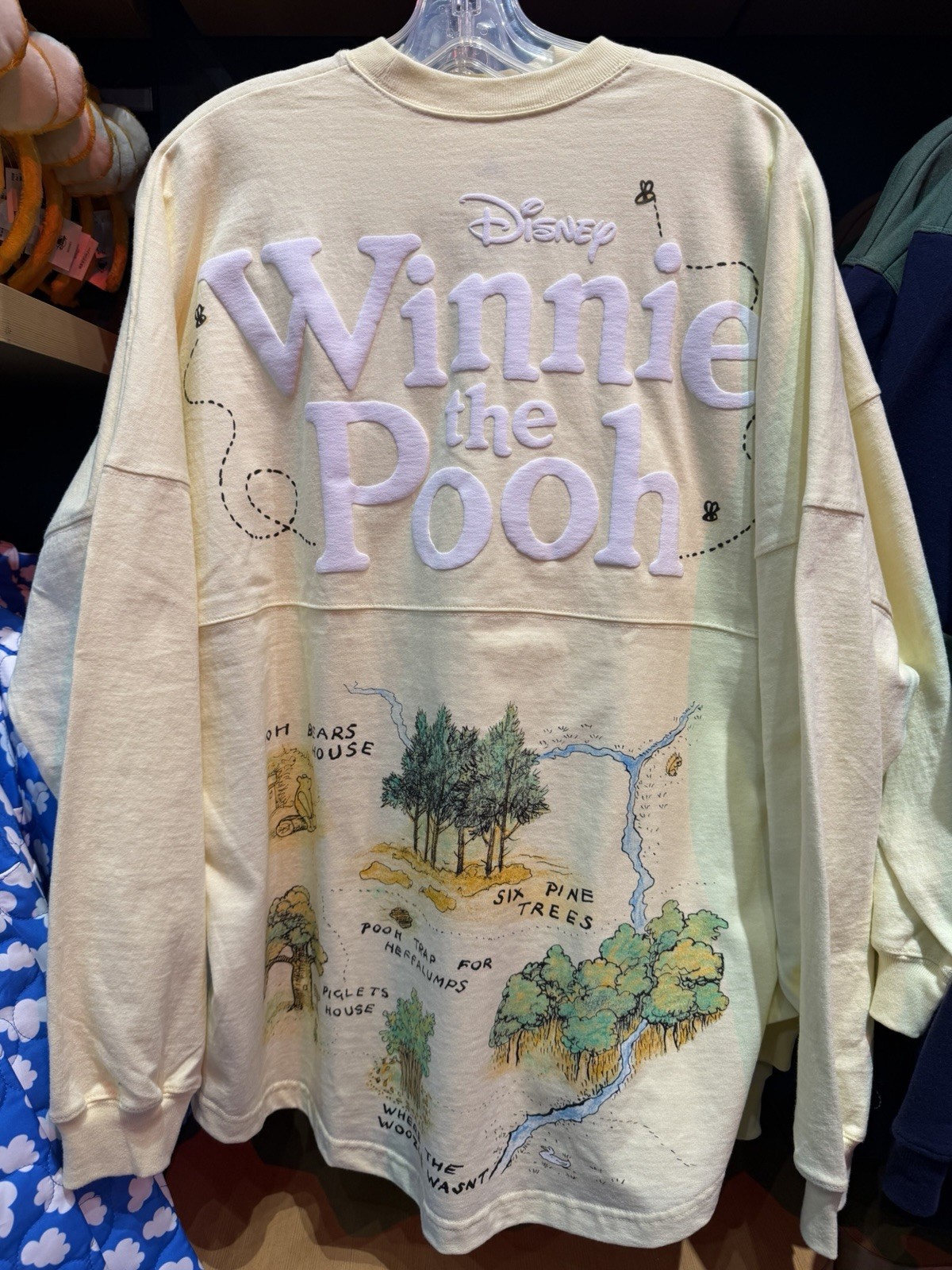 Disney Parks Winnie the Pooh Hundred Acre Wood Map Adult Spirit Jersey NWT Robin