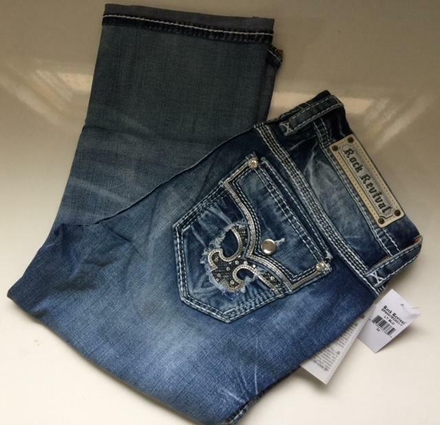 Rock Revival EASY Crop Jean Capris Yara Light Wash Mid Rise Sizes 25 to 34, $154