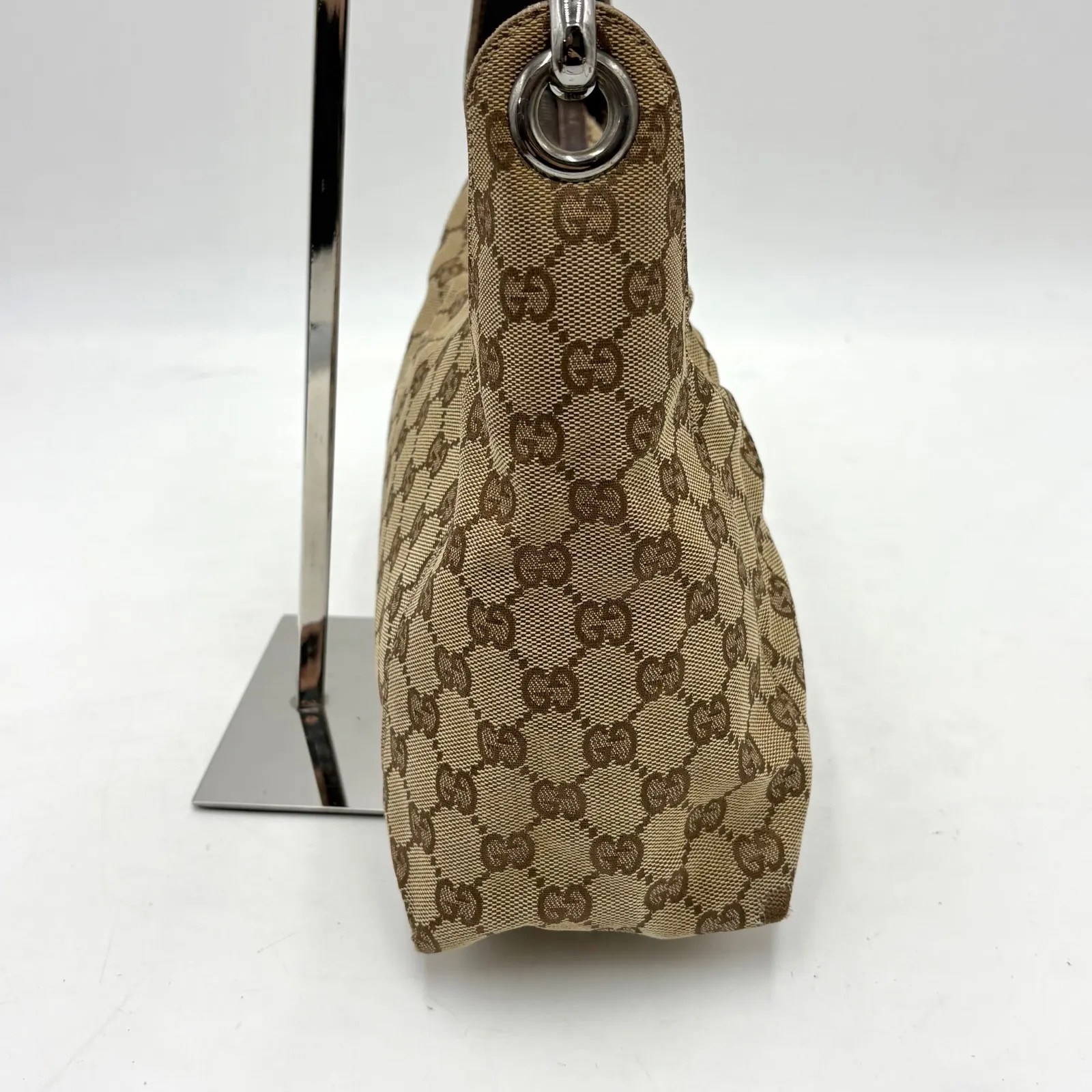 Auth GUCCI GG Canvas Shoulder Bag Brown 113023 2Y8671