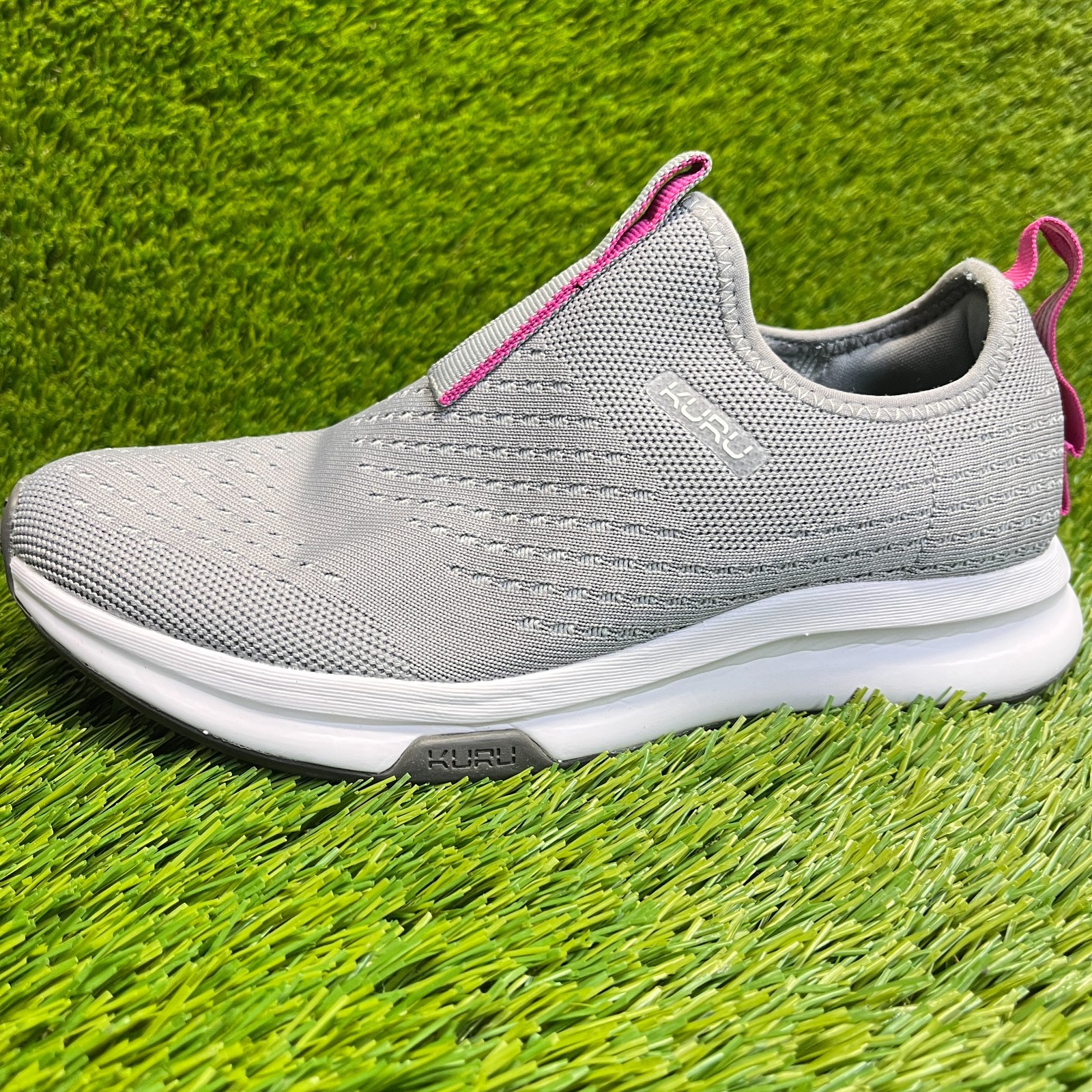 Kuru Atom Womens Size 8 Gray Purple Athletic Walking Slip On Shoes Sneakers