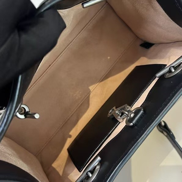 Gucci GG Marmont Black Medium Matelasse Leather Chain Tote Bag