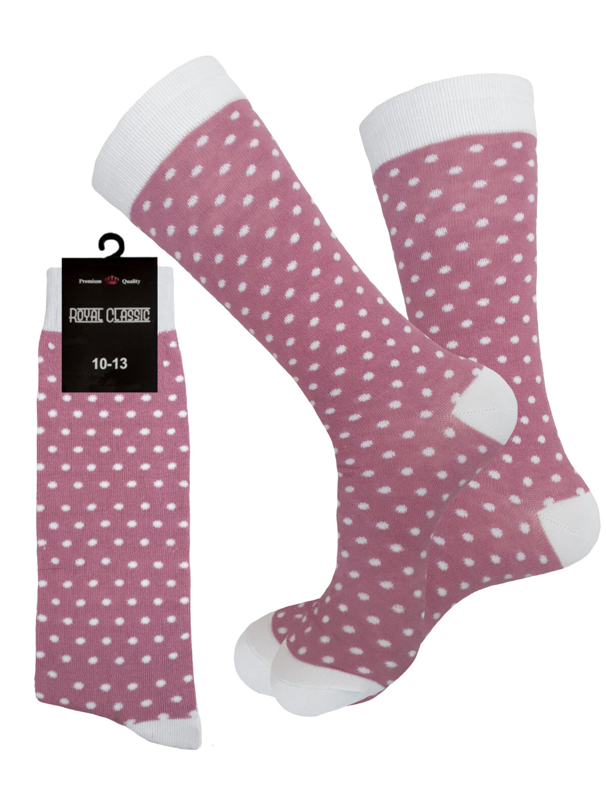 4 Pk Cotton Dress Socks First Quality TRUE TO SIZE 10-13 Multicolor Polka Dot