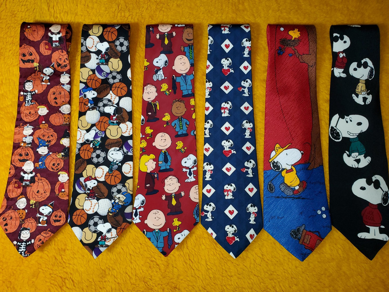 6 pc ~ SNOOPY / CHARLIE BROWN / PEANUTS CARTOON ~ #3 ~ MENS NOVELTY TIES ~ 56″