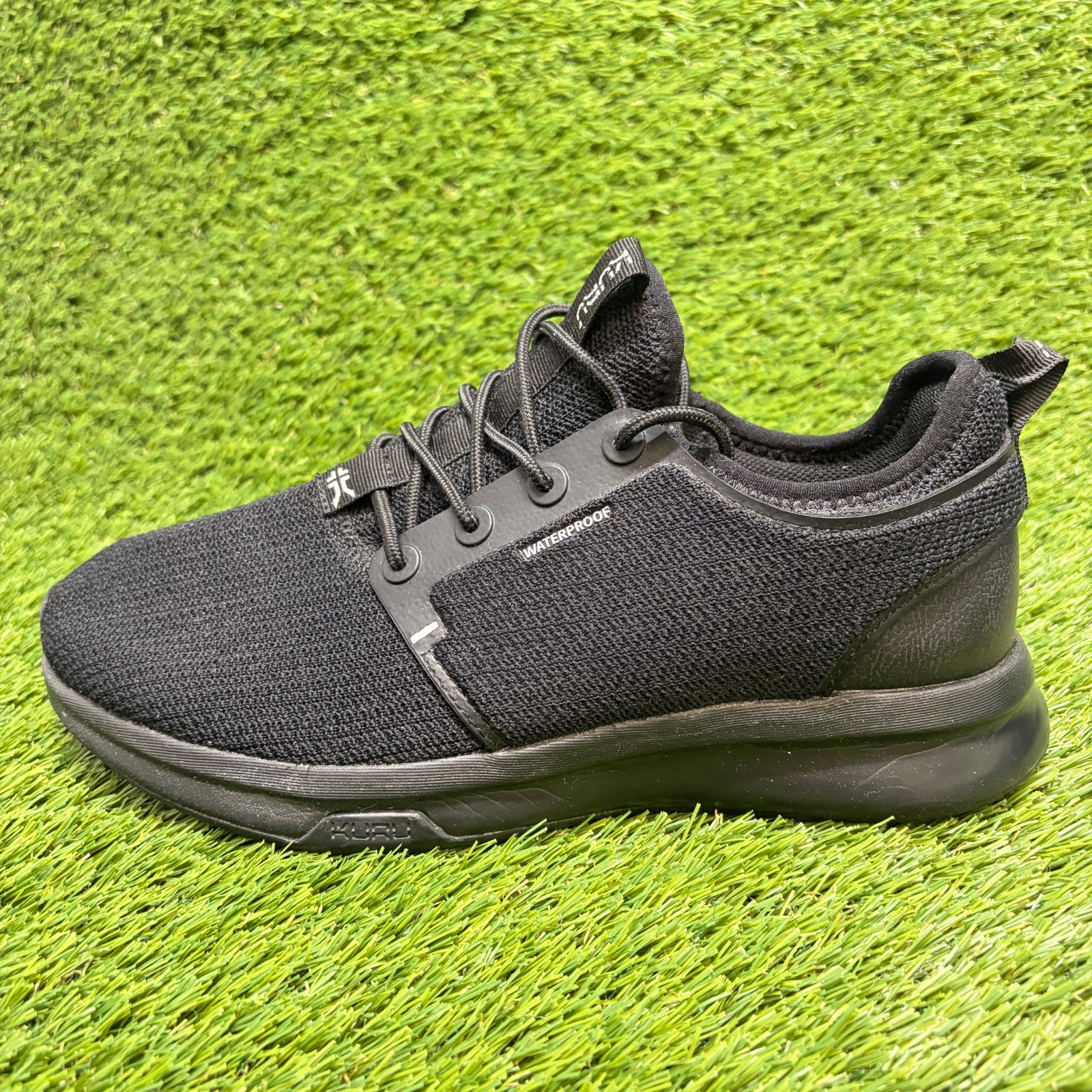 Kuru Atom Mens Size 9 Black Athletic Running Walking Waterproof Shoes Sneakers