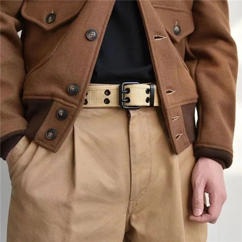 Canvas 2 holes Double Rows Grommet Hole Belt Fabric Military web belt – USA