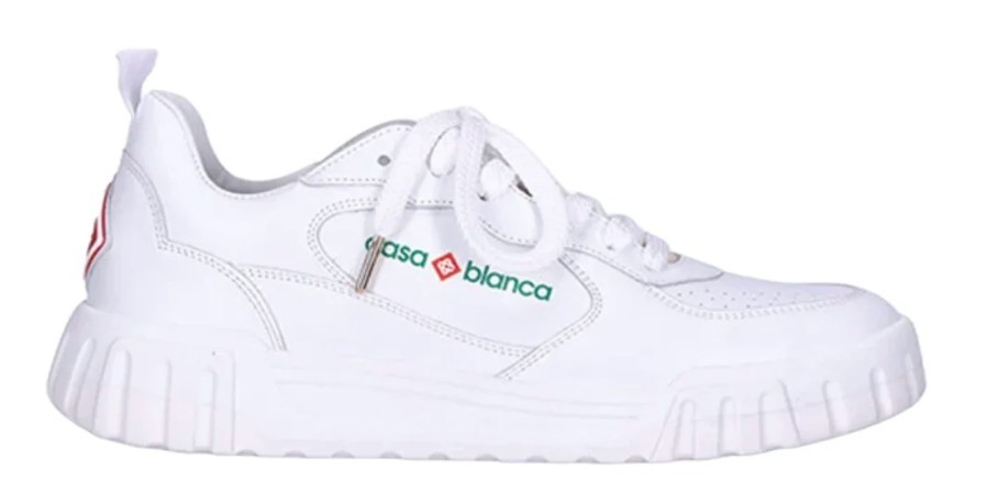 New CASABLANCA White Leather Sneakers Authentic