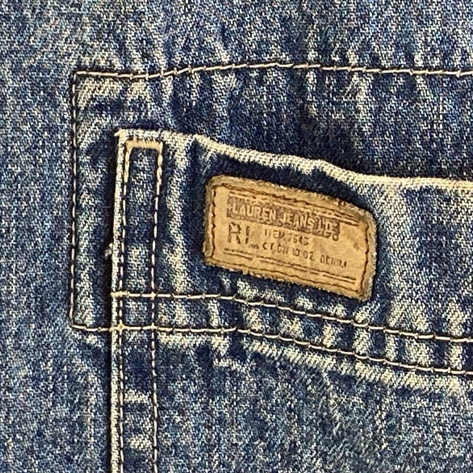 Vintage Ralph Lauren Denim Hooded Duster Jacket Chore Coat Toggle Womens M