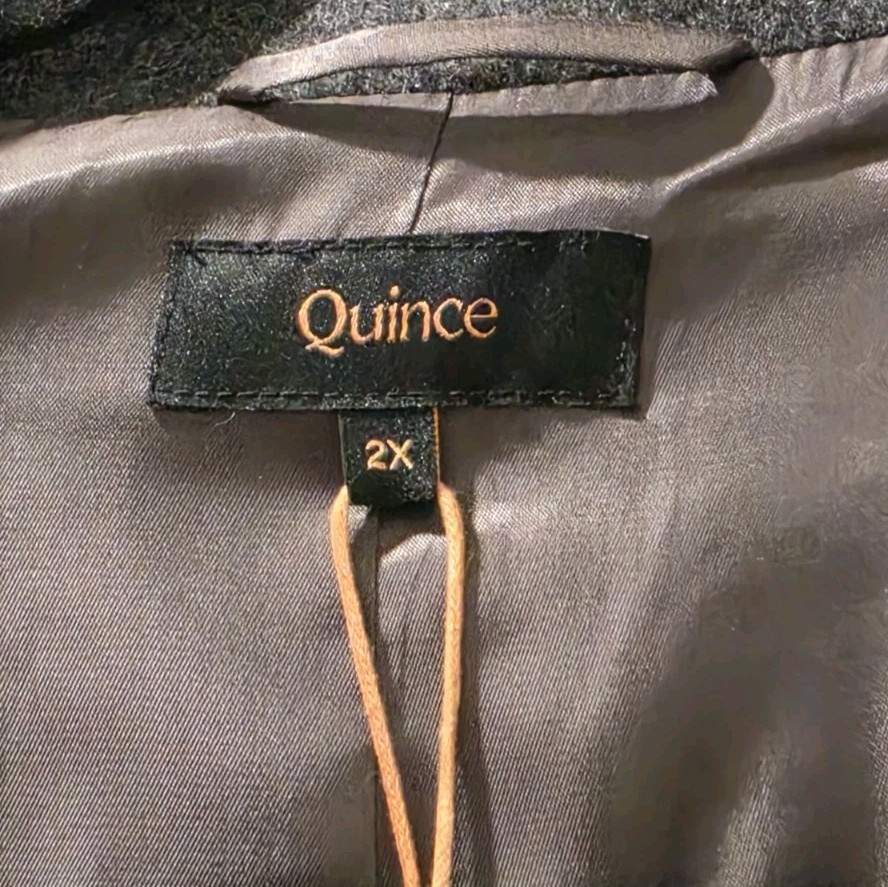 NWT “Quince” Women’s Italian Wool Cocoon Coat Heather Grey Size 2X Reg $185