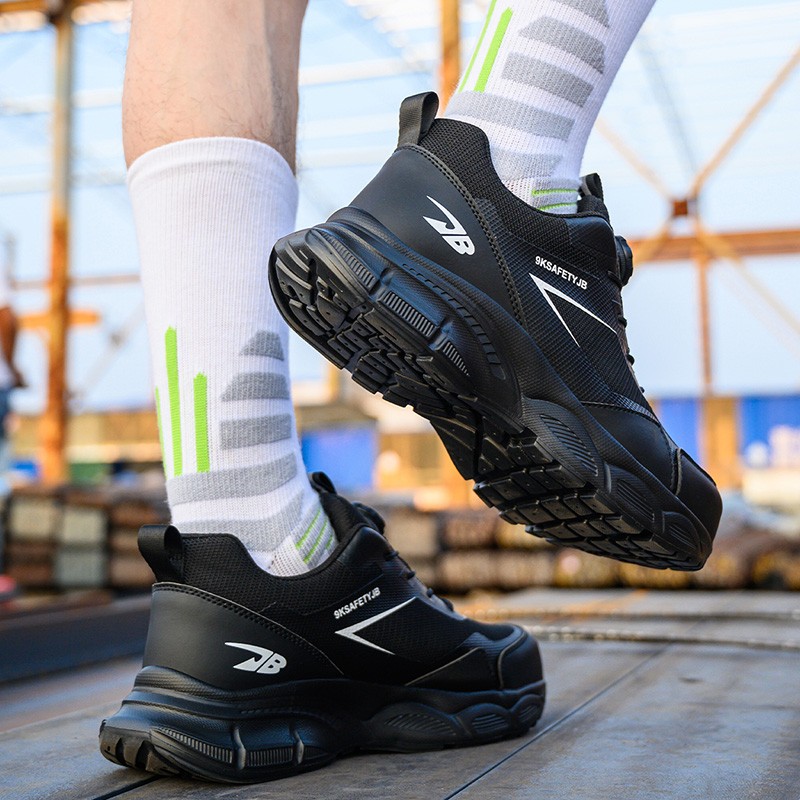 Men Work Safety Shoes Steel Toe Rotating Buckle Indestructible Non-slip Sneakers