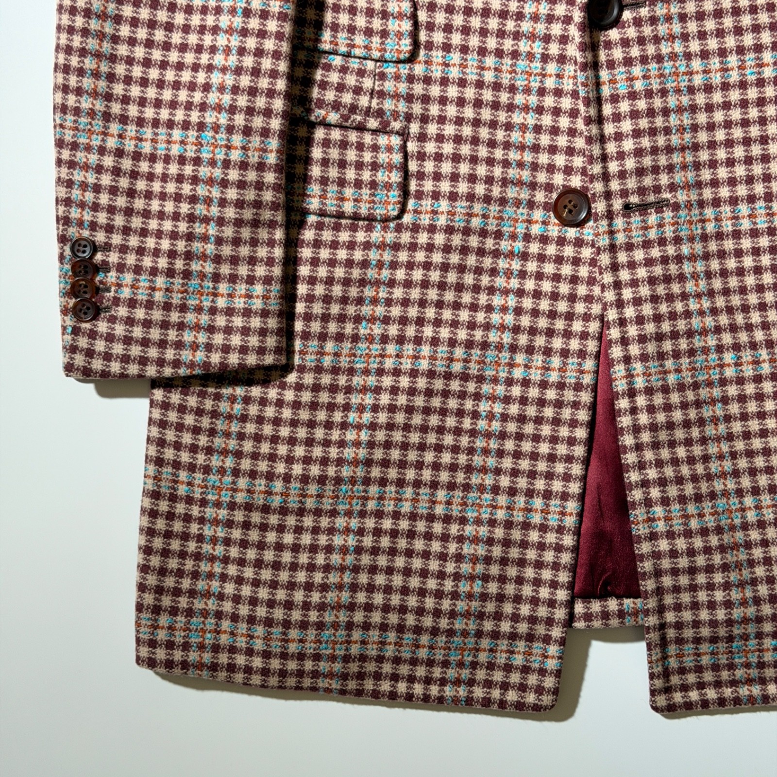 COL　Half coat wool burgundy 46 (approximate)