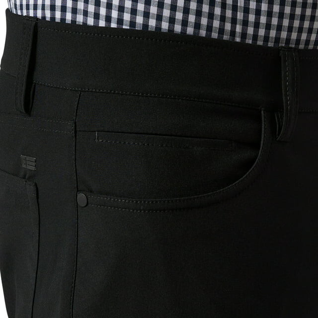 Chaps Mens 5-Pocket Performance Pants Straight Tapered 32X30 Black W32L30