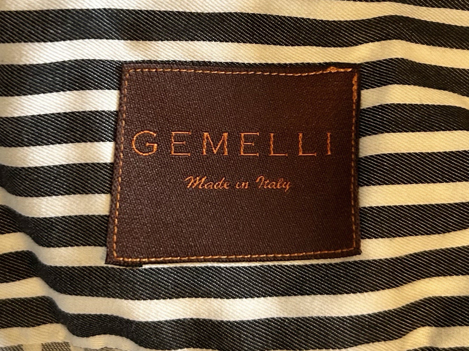 Gemelli Men’s Black/White Striped Dress Shirt 42 with 16 1/2 neck 100% Cotton