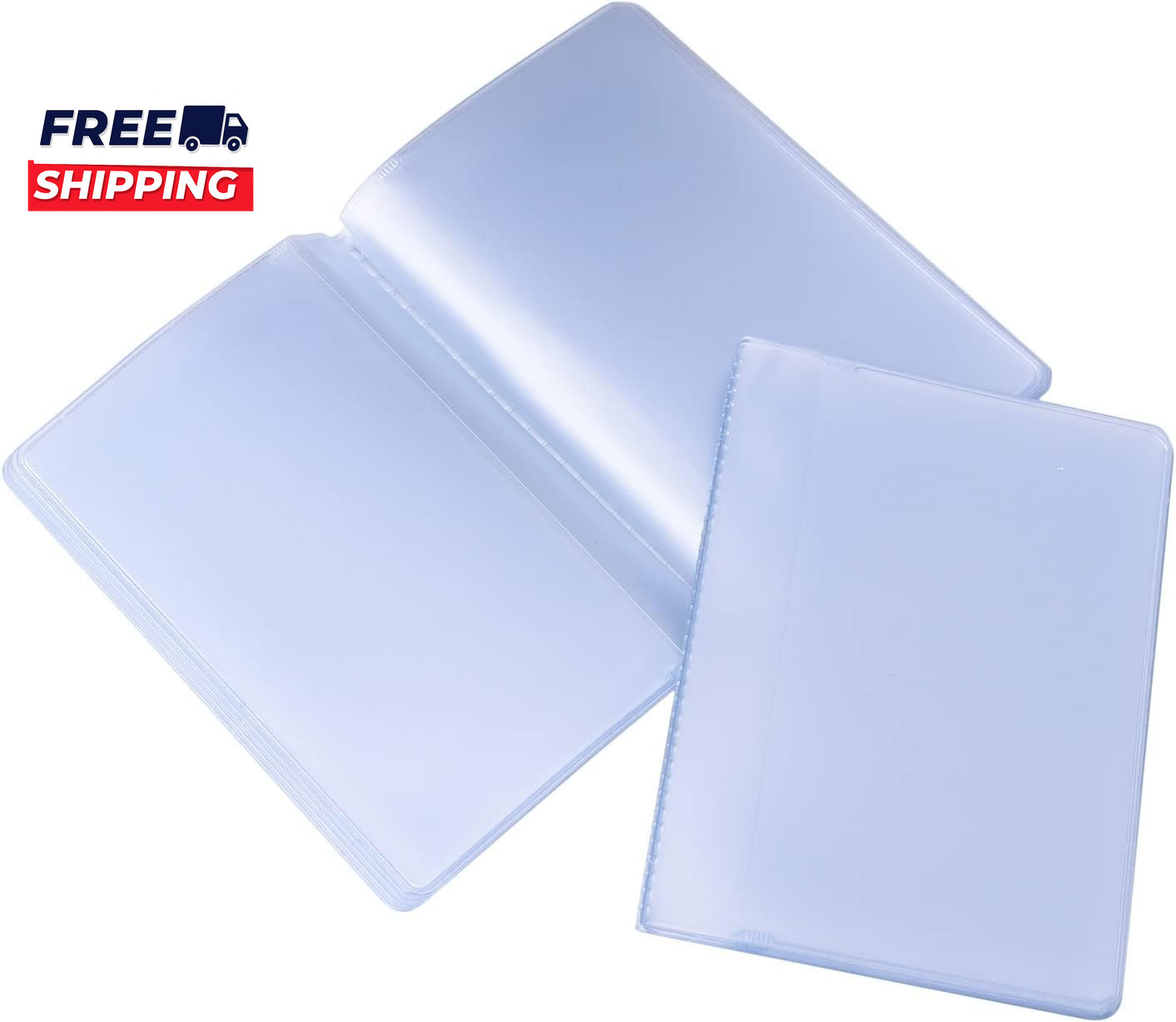 Plastic Wallet Insert Credit Card Holder Transparent (10 Page 20 Slots 2 Pack)