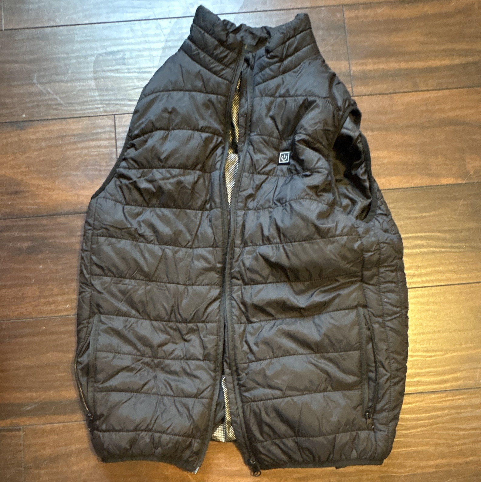 Cotabaty Men’s Heated Puffer Vest Black Size S Full Zip Stand-Up Collar