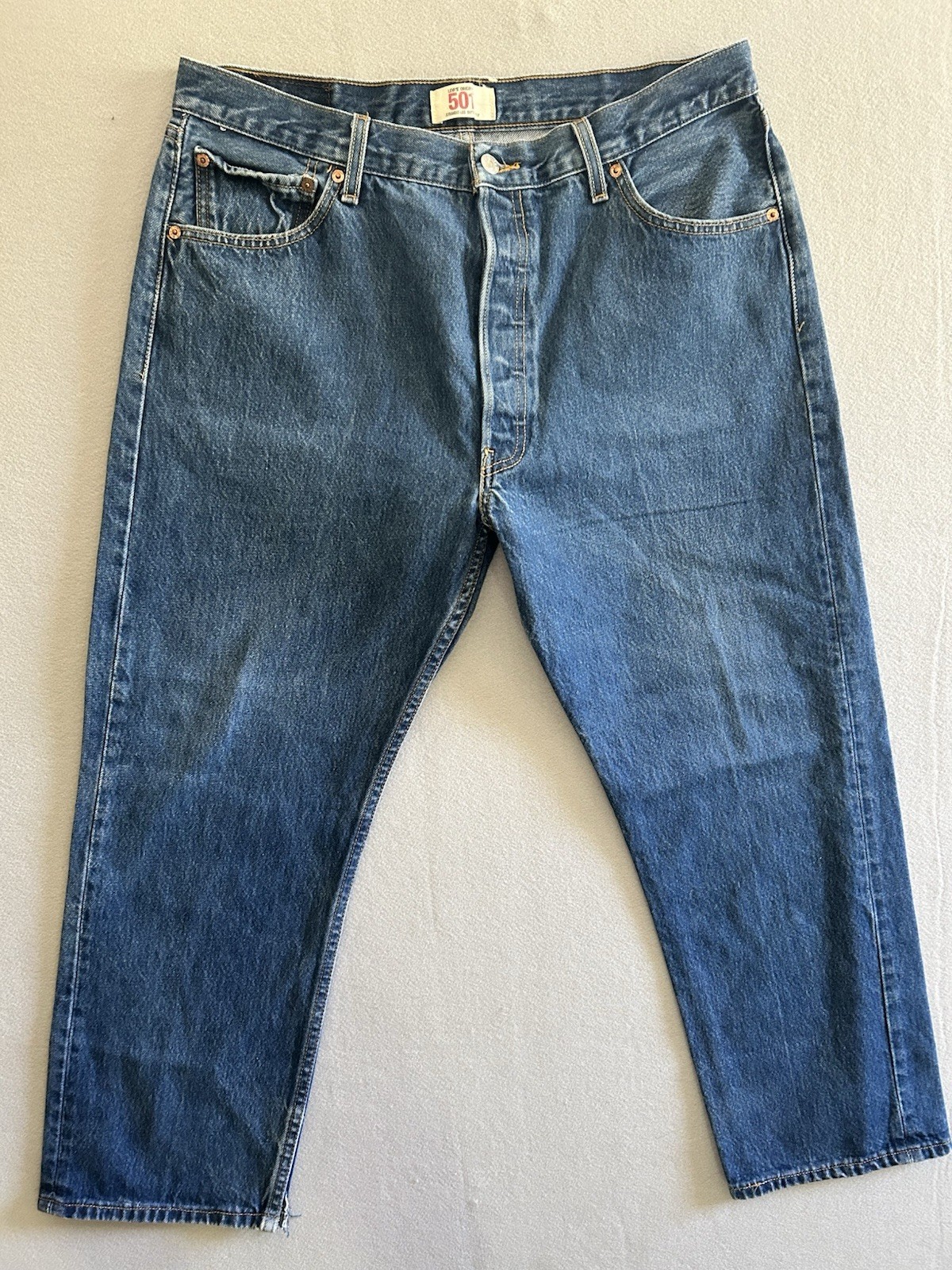 Levi’s 501 Original Fit Button Fly Jeans Men’s 38×30 Blue Straight Leg Cotton Me