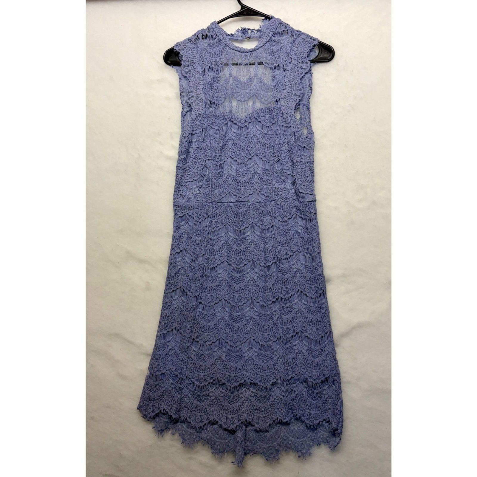 Free People Intimately Daydream Lace open back high neck dress in periwinkle s