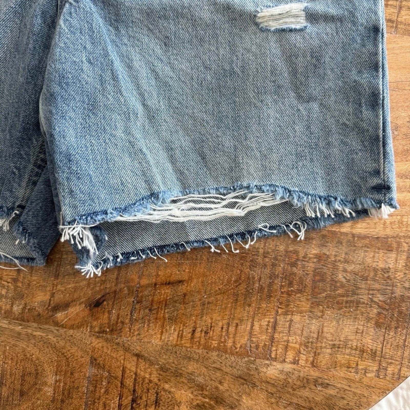 Everlane Rigid Way High Denim Jean Short High Rise Button Fly Medium Wash Sz 26