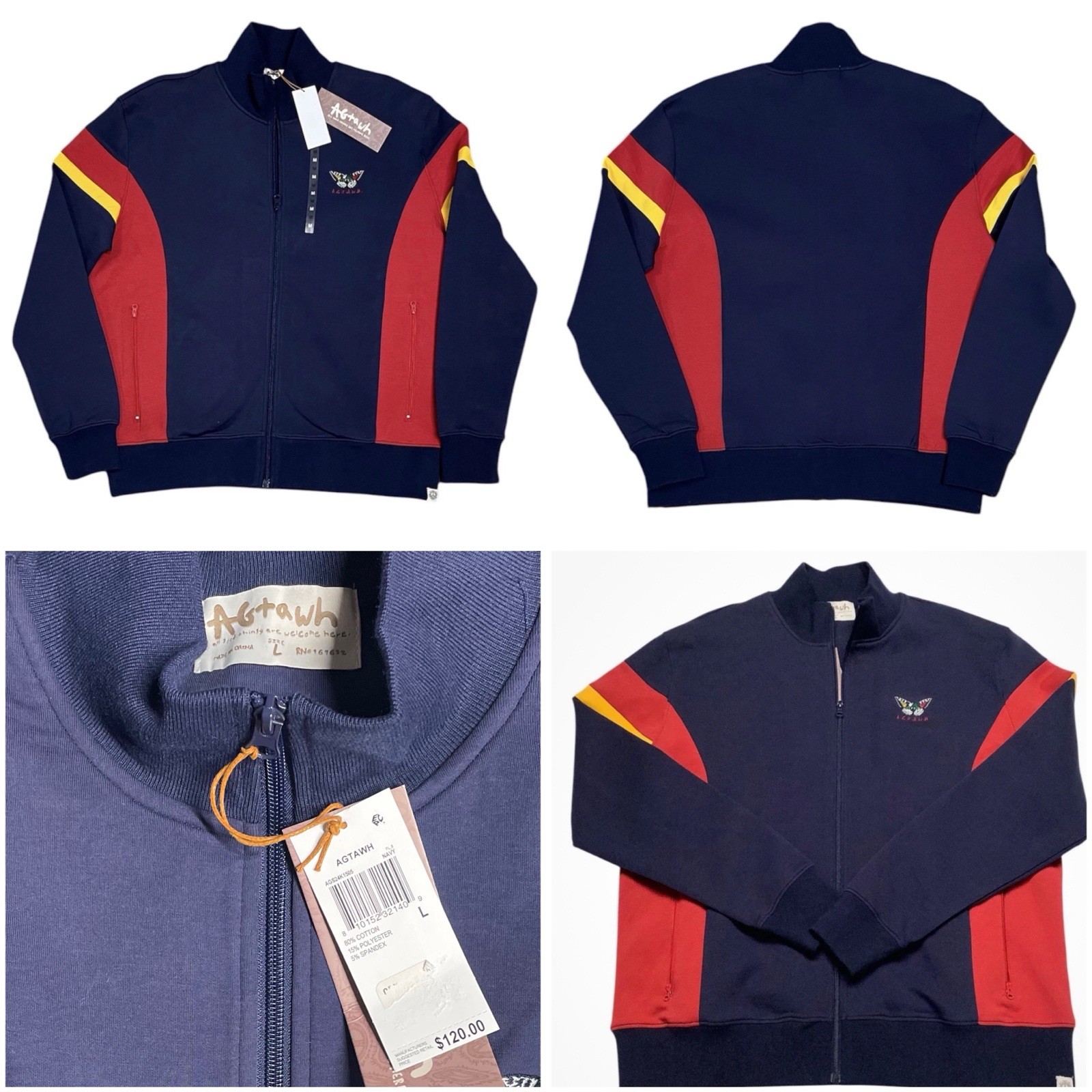 AGTAWH All Good Things Large ClassicJacket Full Zip Activewear Track Jacket New