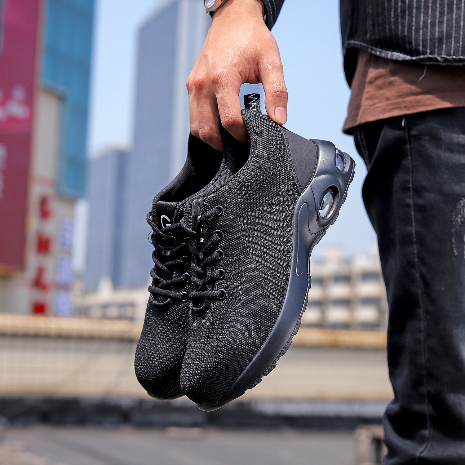 Work Safety Shoes Men Lightweight Indestructible Work Sneakers Steel Toe Shoes