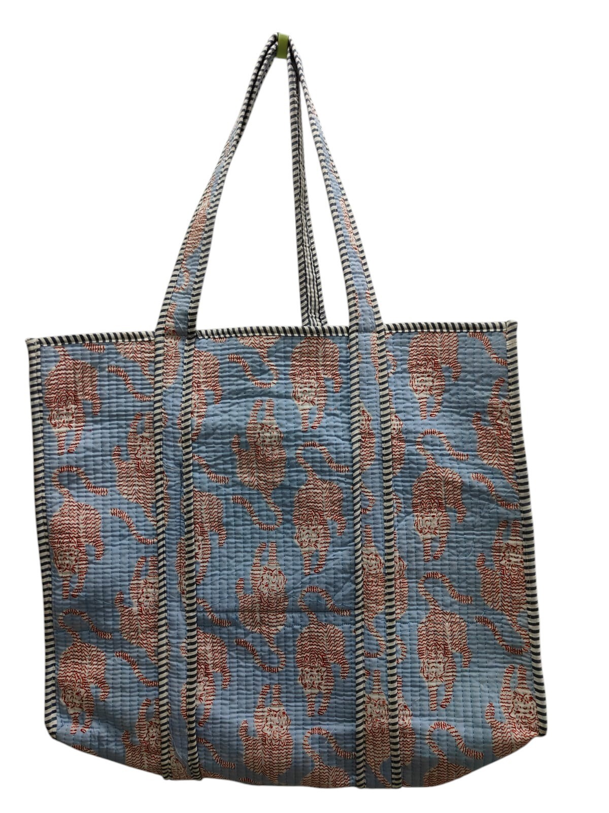 5 Pcs lot Indian Tote Bags Quilted Handmade Cotton Handle Shoulder Shopping Bag