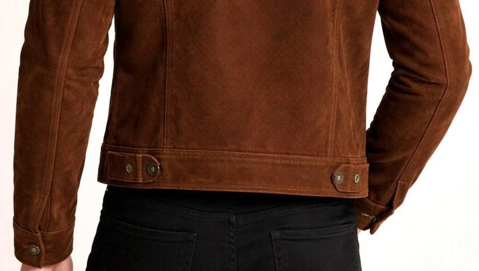 Mens Brown Leather Trucker Jacket Pure Suede Custom Made Size S M L XL 2XL 3XL