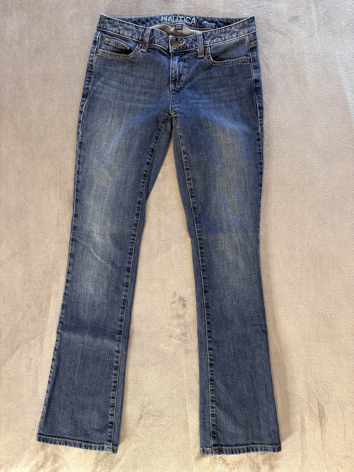 Nautica Womens Jeans sz 2/26R Medium Wash Classic Bootcut Stretch Wide Leg