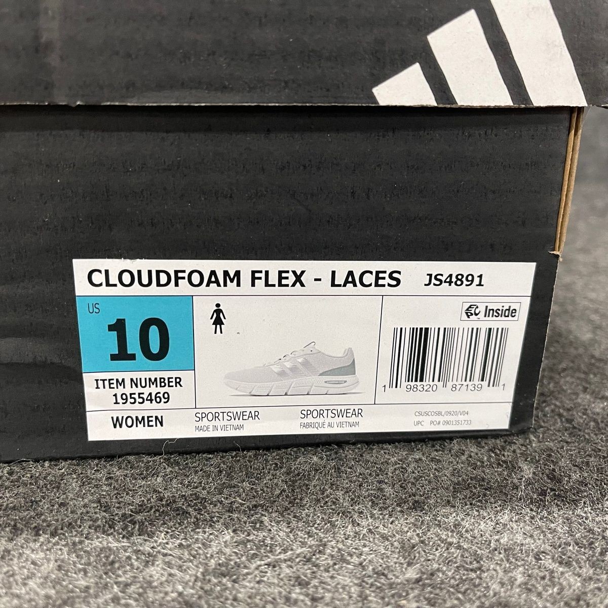 ADIDAS Cloudfoam Flex Laces Sneaker Women’s Size US 10 White JS4891