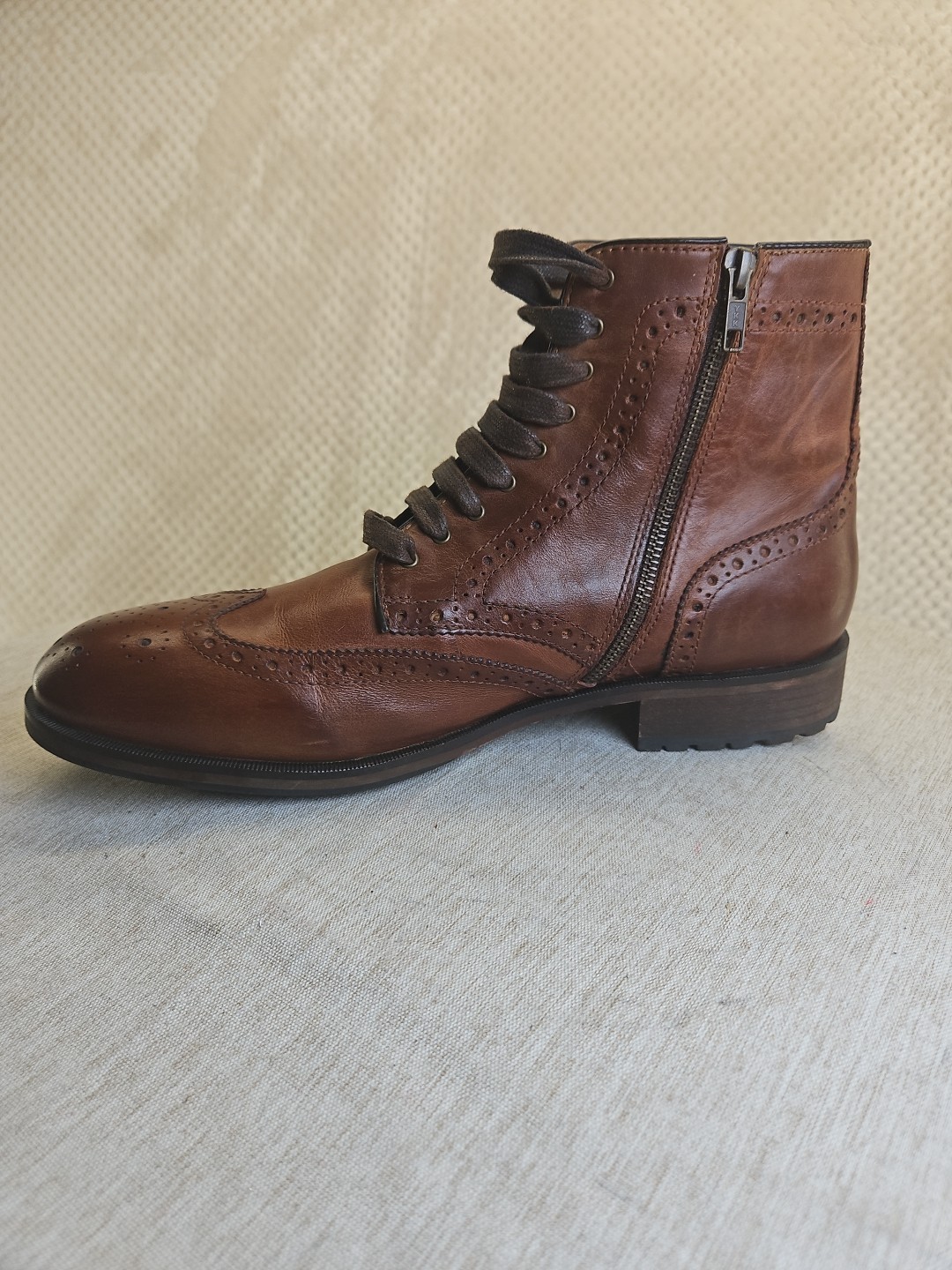 Blake Mckay Bryon Wingtip Chukka Boots With Side Zipper And Front Lace up Sz 12
