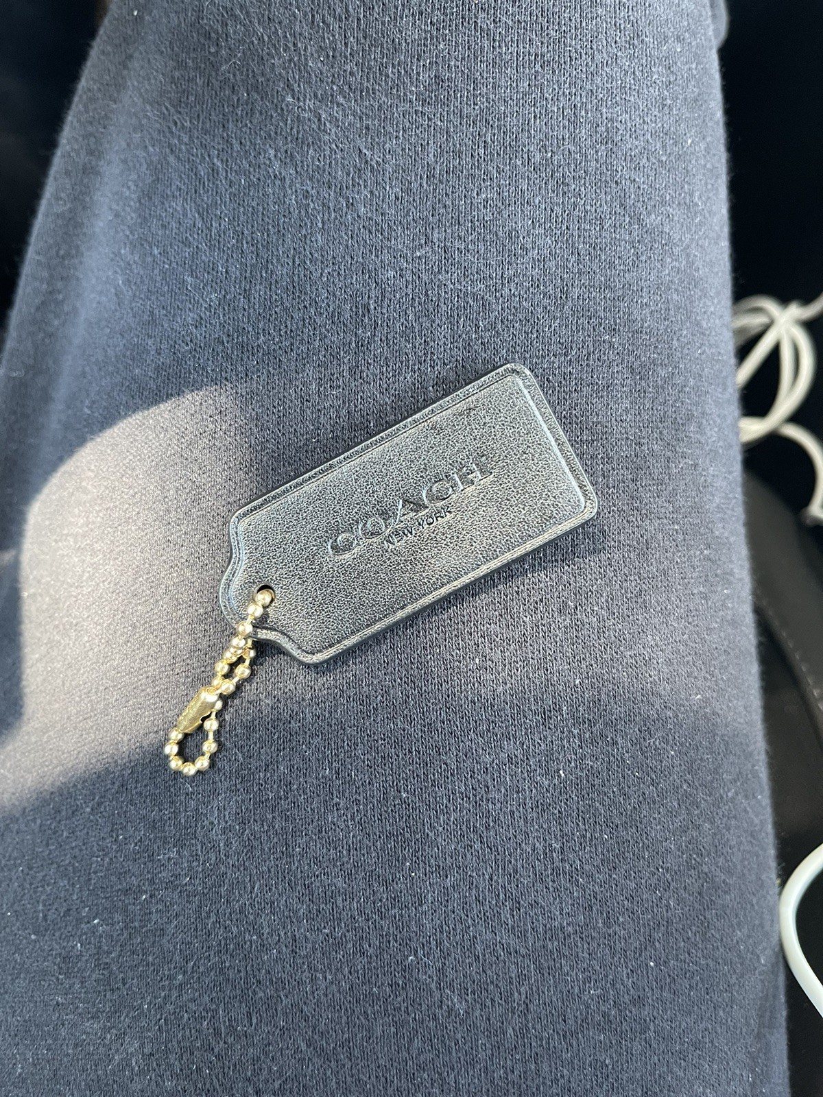 Coach Vintage Black Leather Hang Tag