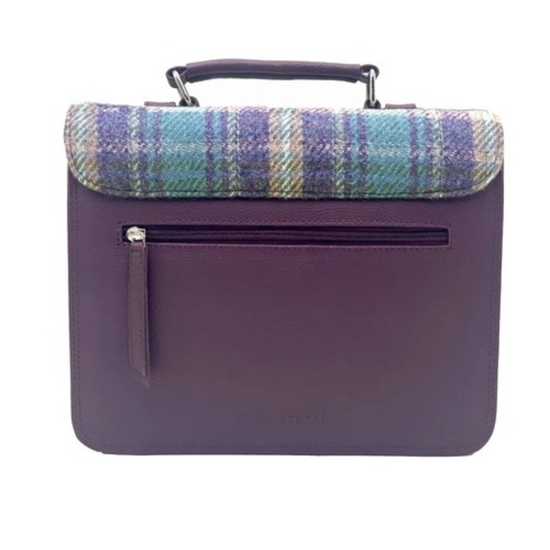 Maccessori Harris Tweed & Vegan Leather Messenger Bag Adjustable Cross Strap