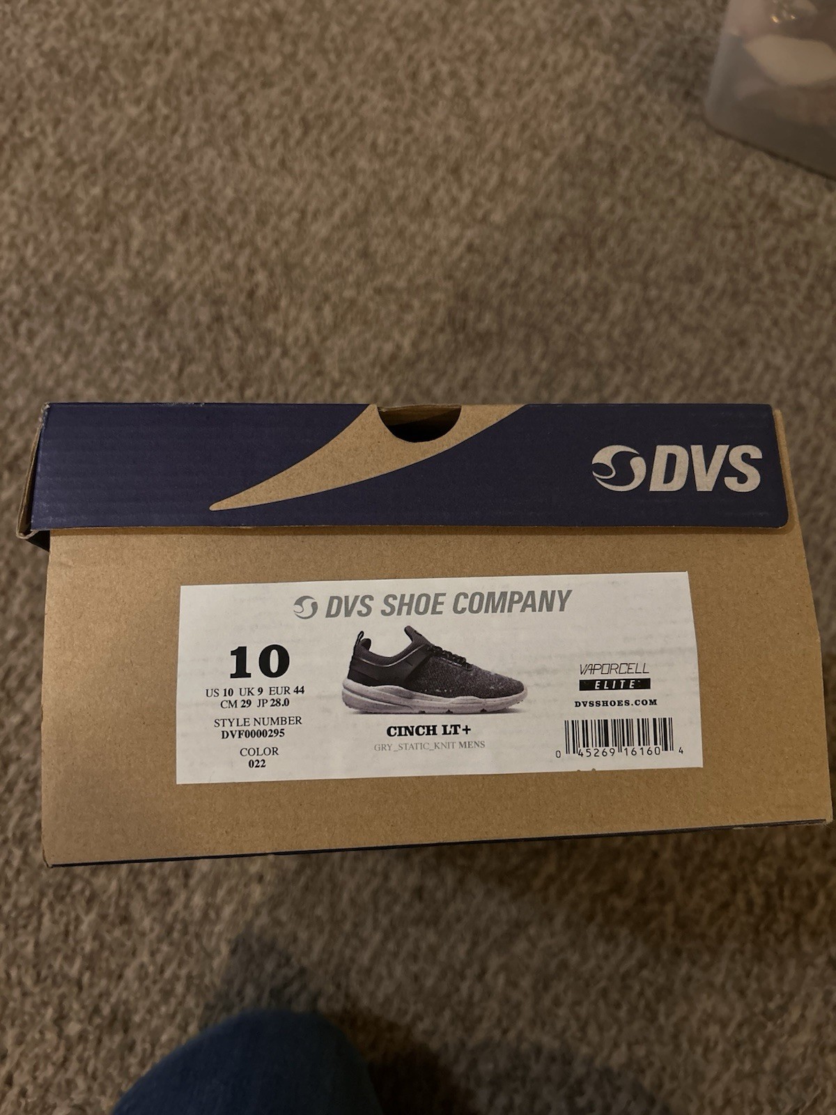 DVS Cinch LT + Grey Static Knit Shoe Men’s Size 10