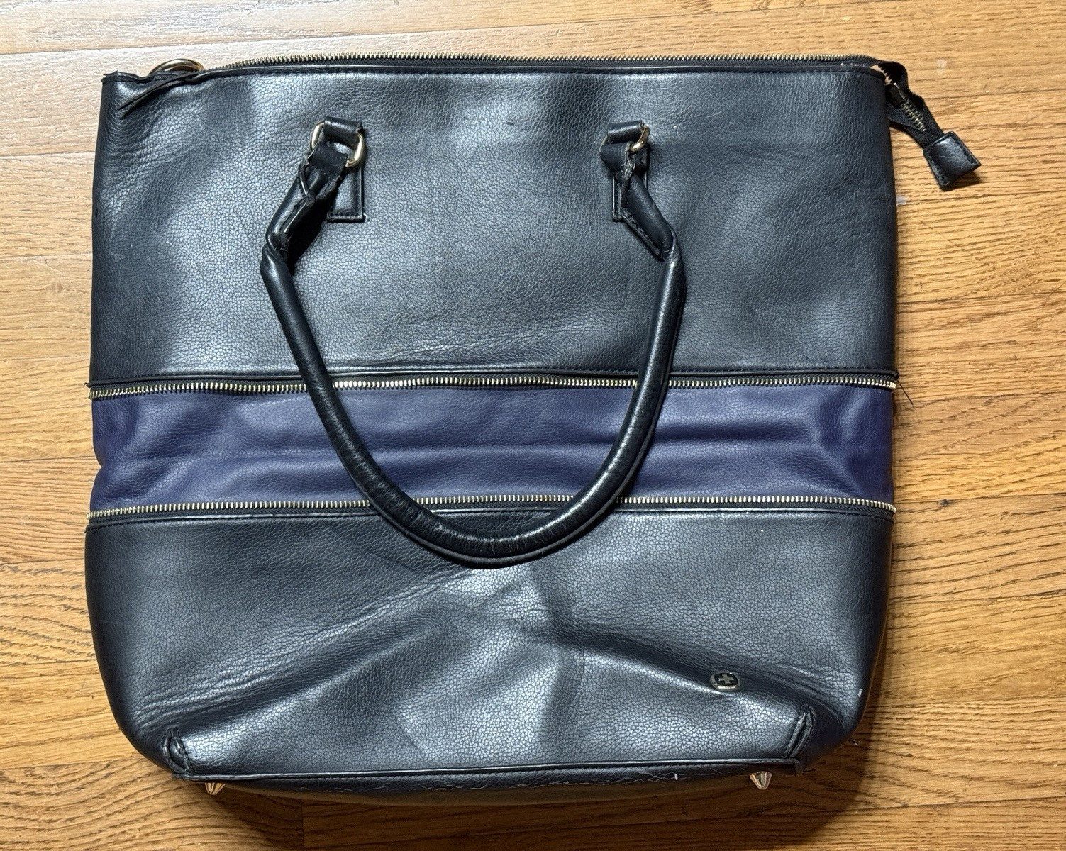 SWISS GEAR Men’s Black/Blue Colorblock Document Briefcase Zip w/ Inner Pockets