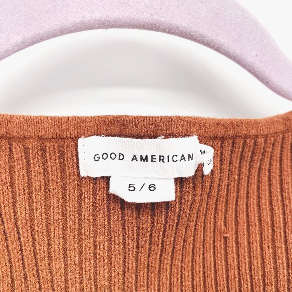 Good American Twisted Shoulder Ribbed Knit Tank 2X/3X
